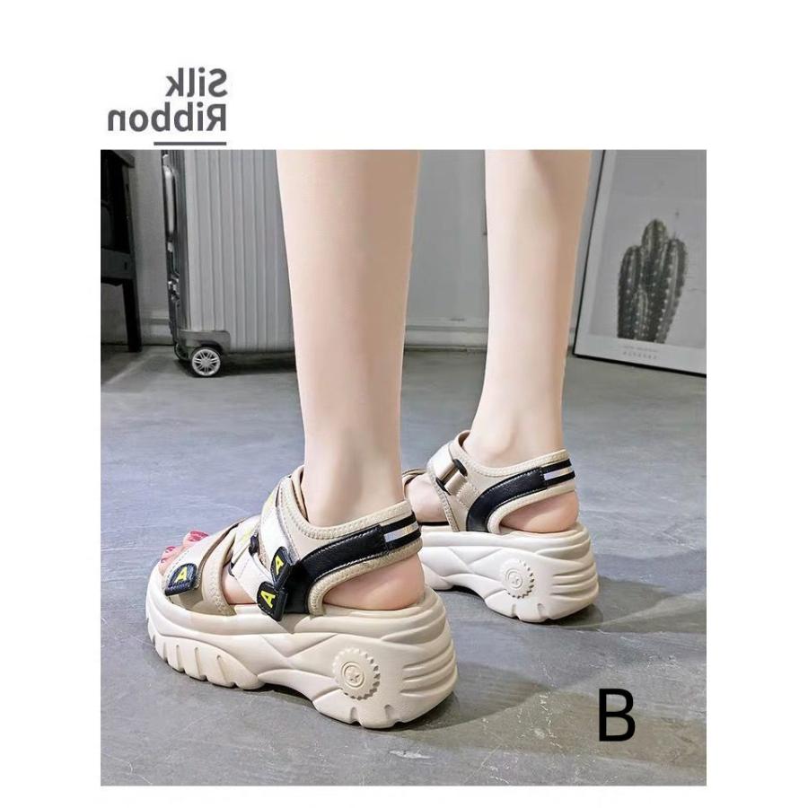 レディース 2020SNS INS 大人気 7cm厚底 スポーツサンダル 歩きやすい - 画像 (5)