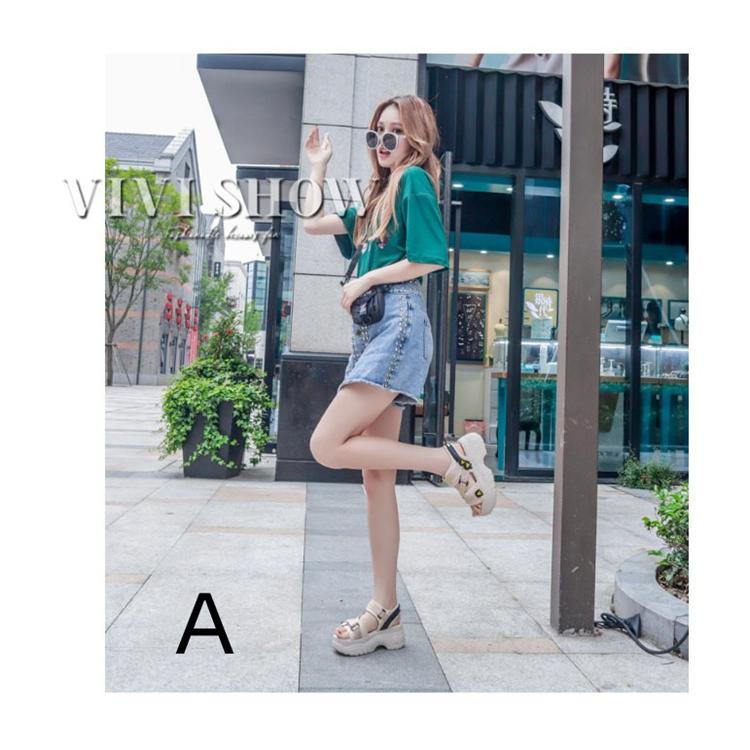 レディース 2020SNS INS 大人気 7cm厚底 スポーツサンダル 歩きやすい - 画像 (9)