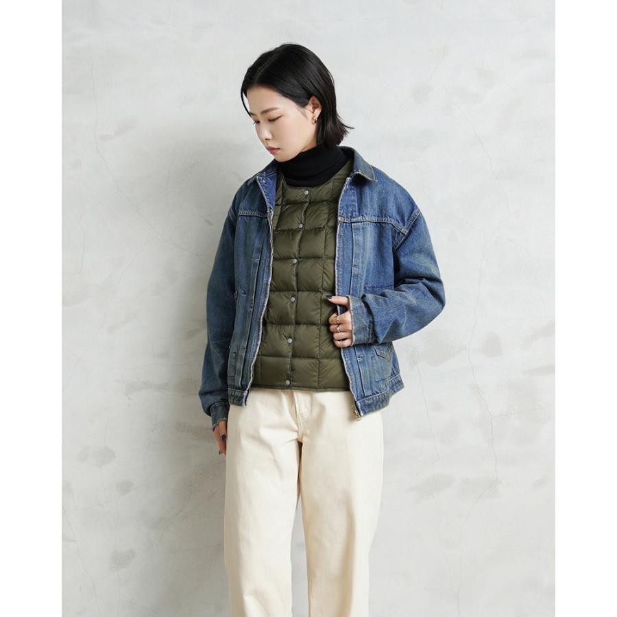 TAION タイオン TAION-W004 クルーネックボタン インナーダウンベスト WOMAN レディース ダウンジャケット ブランド【E9】【Sx】【T】 - 画像 (2)