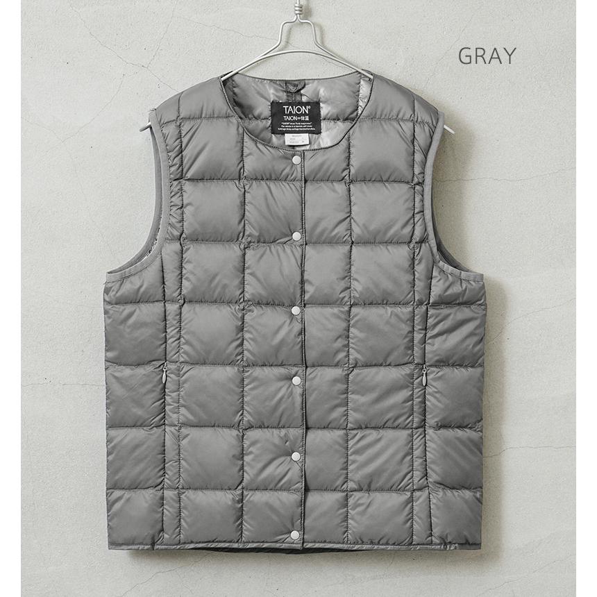 TAION タイオン TAION-W004 クルーネックボタン インナーダウンベスト WOMAN レディース ダウンジャケット ブランド【E9】【Sx】【T】 - 画像 (4)