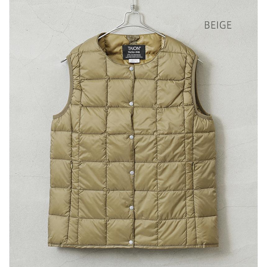 TAION タイオン TAION-W004 クルーネックボタン インナーダウンベスト WOMAN レディース ダウンジャケット ブランド【E9】【Sx】【T】 - 画像 (5)