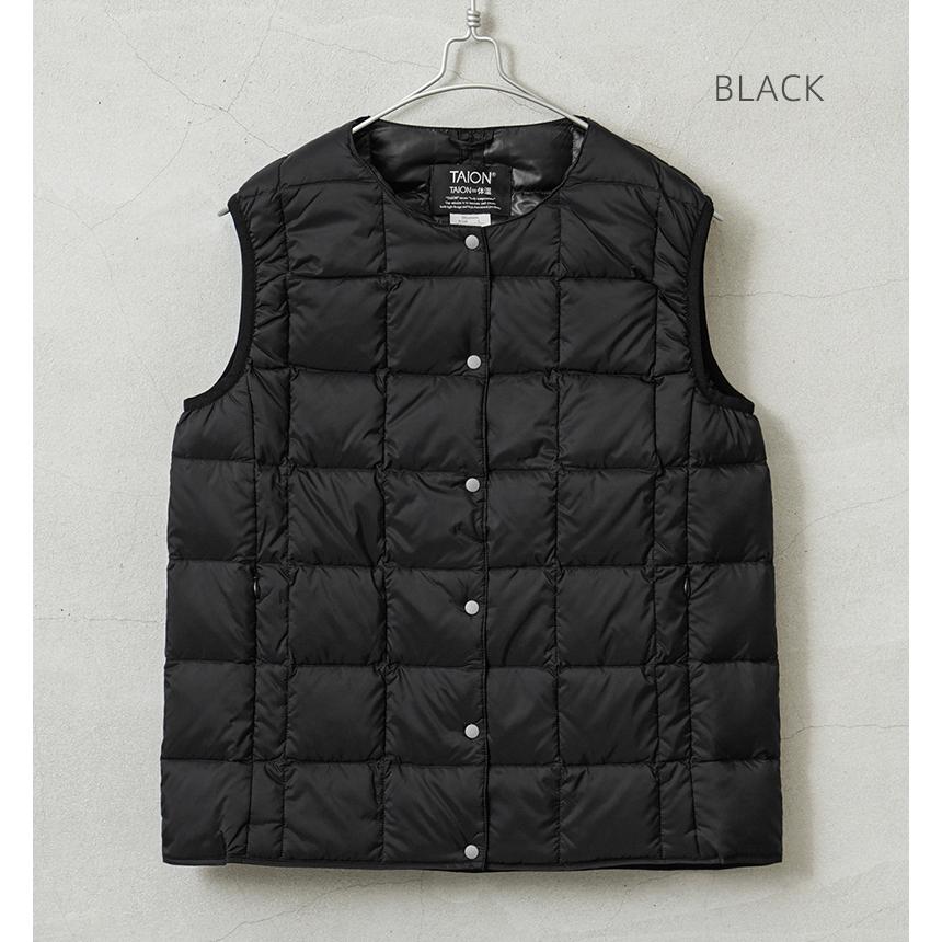 TAION タイオン TAION-W004 クルーネックボタン インナーダウンベスト WOMAN レディース ダウンジャケット ブランド【E9】【Sx】【T】 - 画像 (6)