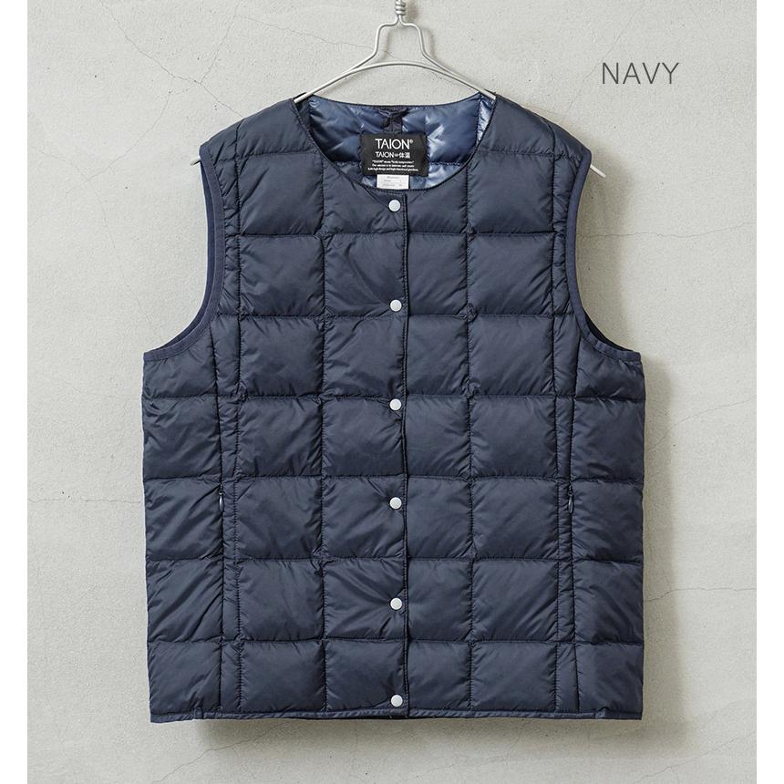 TAION タイオン TAION-W004 クルーネックボタン インナーダウンベスト WOMAN レディース ダウンジャケット ブランド【E9】【Sx】【T】 - 画像 (7)