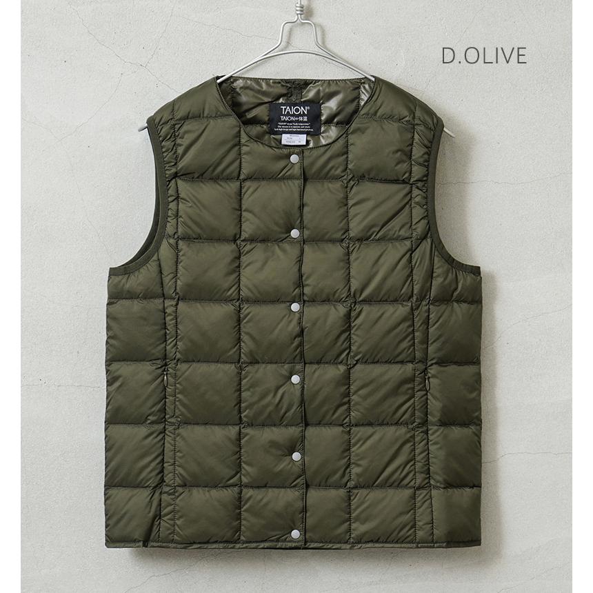 TAION タイオン TAION-W004 クルーネックボタン インナーダウンベスト WOMAN レディース ダウンジャケット ブランド【E9】【Sx】【T】 - 画像 (8)