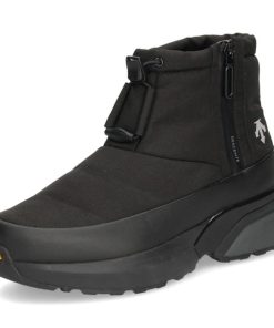 DESCENTE デサント ウィンターブーツ メンズ DTRACE_PAD_MID 06UZ ショートブーツ スノーブーツ ブラック 防寒 防水 保温 防滑 クッション性 厚底