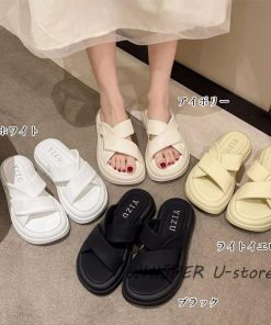 厚底サンダル レディースフラットサンダル
