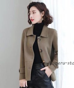 レディース ステンカラーコート ショートコート ウールタッチ 大人 防風 コート ピーコート 保温 冬 おしゃれ かわいい 秋 無