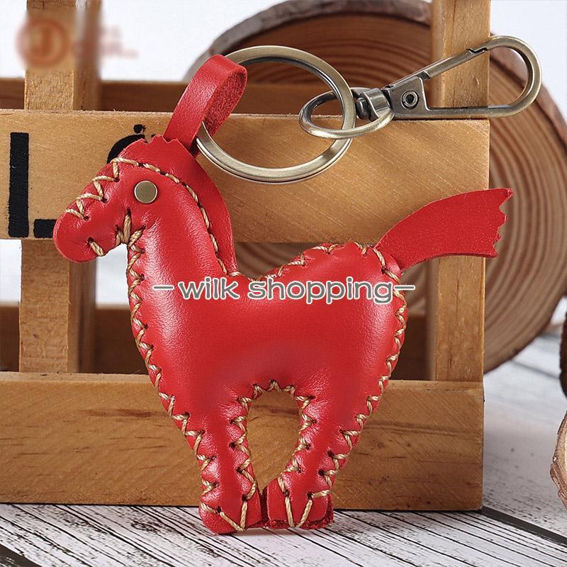 キーホルダー おしゃれ 手作り レディース デザイン バッグ チャーム キーチェーン キーリング アクセサリー シンプルで可愛い 高級感 馬 - 画像 (3)