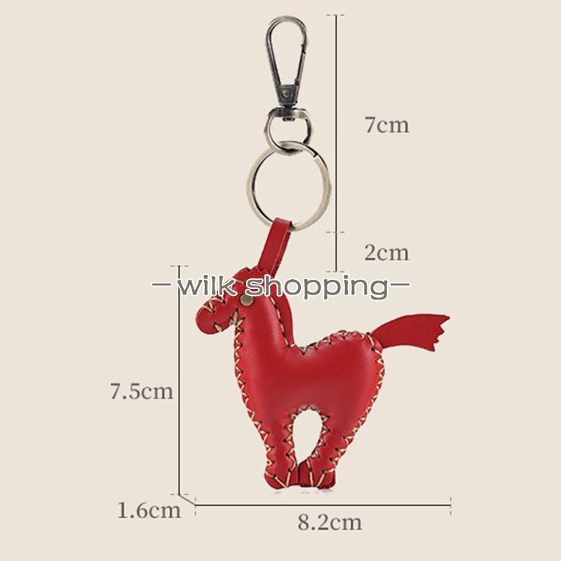 キーホルダー おしゃれ 手作り レディース デザイン バッグ チャーム キーチェーン キーリング アクセサリー シンプルで可愛い 高級感 馬 - 画像 (9)