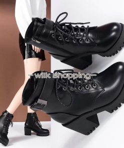 ブーツ レディース ショートブーツ 歩きやすい 厚底ブーツ 編み上げブーツ 幅広 レースアップ ヒール アンクルブーツ 黒 レースアップブーツ 疲れない おしゃれ