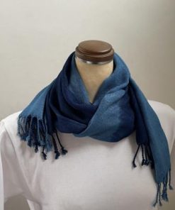 ふるさと納税 天理市 藍染めストール yamanobe(2) 約36cm×155cm フリンジあり