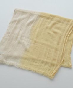 ふるさと納税 今治市 草木染 オーガニックコットン ストール 半染め (イエロー) 【I000360Y】