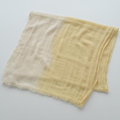 ふるさと納税 今治市 草木染 オーガニックコットン ストール 半染め (イエロー) 【I000360Y】