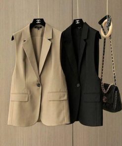 ジレ ベスト レディース 前開き ロングジレ テーラードベスト ノースリーブ カーディガン ロングベスト ボタン おしゃれ テーラード 可愛い エレガント