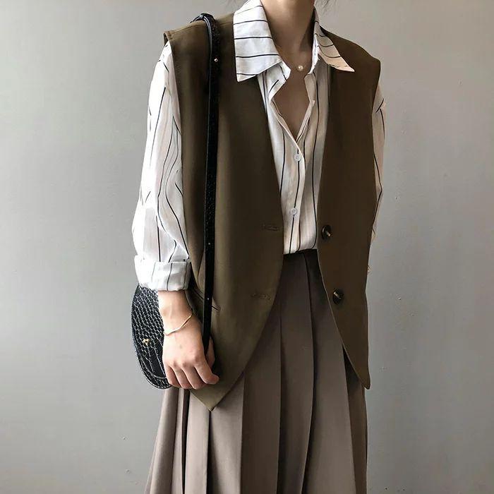 ベスト 春夏 レディース ジレ きれいめ 前開き ノースリーブ カーディガン おしゃれ ベスト テーラード 可愛い エレガント フォーマル カジュア - 画像 (2)