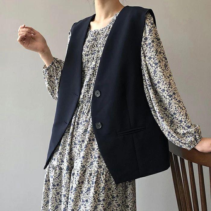 ベスト 春夏 レディース ジレ きれいめ 前開き ノースリーブ カーディガン おしゃれ ベスト テーラード 可愛い エレガント フォーマル カジュア - 画像 (8)