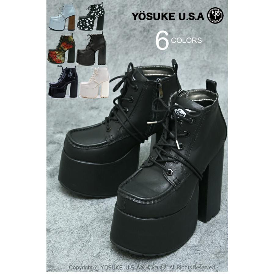 YOSUKE 公式SHOP特典キズ補修液付 / ヨースケ 厚底 レースアップブーツ レディース 歩きやすい 14cmヒール