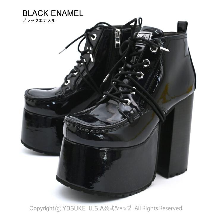 YOSUKE 公式SHOP特典キズ補修液付 / ヨースケ 厚底 レースアップブーツ レディース 歩きやすい 14cmヒール - 画像 (7)