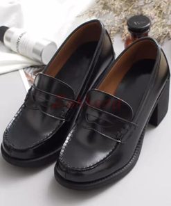 ローファー 太ヒール 厚底靴 学生 高校生 女子 レディース6cmヒール 学生靴 通学入学卒業 スクール 靴 おしゃれ 合皮素材 スクールローファー ブラック ブラウン