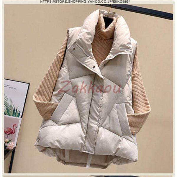 レディースベスト 秋冬 ダウンベスト レディース 中綿ベスト ポケット付き ダウンジャケット アウター トップス 暖かい 防風防寒 - 画像 (3)