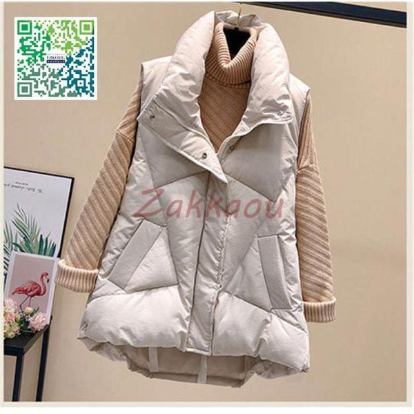 レディースベスト 秋冬 ダウンベスト レディース 中綿ベスト ポケット付き ダウンジャケット アウター トップス 暖かい 防風防寒 - 画像 (4)