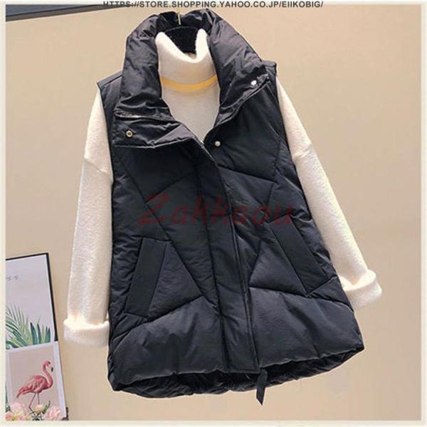 レディースベスト 秋冬 ダウンベスト レディース 中綿ベスト ポケット付き ダウンジャケット アウター トップス 暖かい 防風防寒 - 画像 (9)