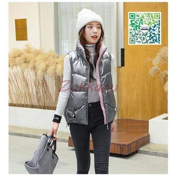 レディースベスト 秋冬 ダウンベスト レディース 中綿ベスト 撥水 ポケット付き ダウンジャケット アウター トップス 暖かい 防風防寒 - 画像 (3)