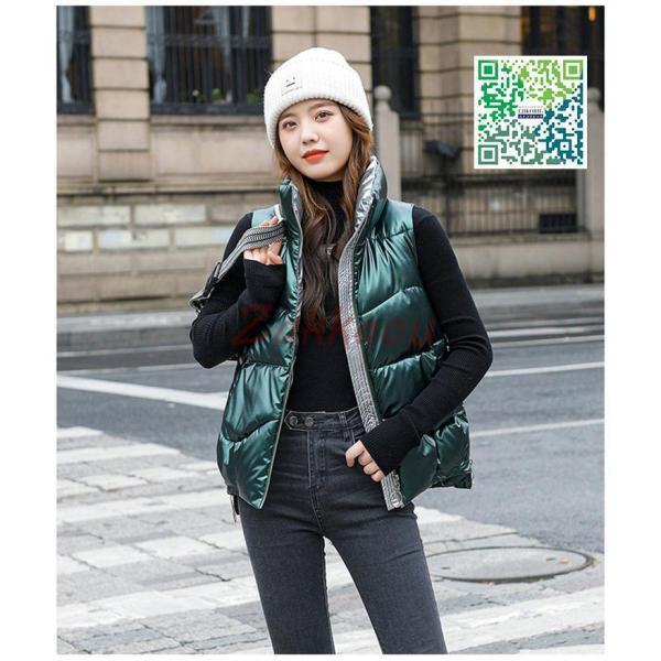 レディースベスト 秋冬 ダウンベスト レディース 中綿ベスト 撥水 ポケット付き ダウンジャケット アウター トップス 暖かい 防風防寒 - 画像 (6)