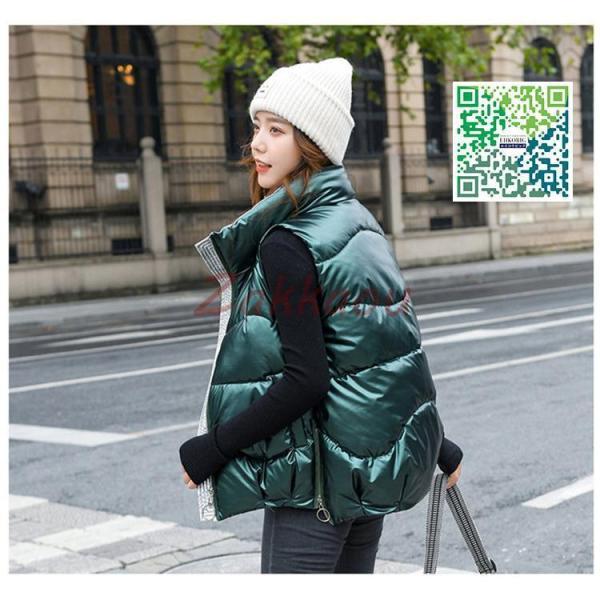 レディースベスト 秋冬 ダウンベスト レディース 中綿ベスト 撥水 ポケット付き ダウンジャケット アウター トップス 暖かい 防風防寒 - 画像 (8)