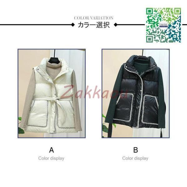 レディースベスト 秋冬 ダウンベスト レディース 中綿ベスト ポケット付き ダウンジャケット アウター トップス 暖かい 防風防寒 - 画像 (2)