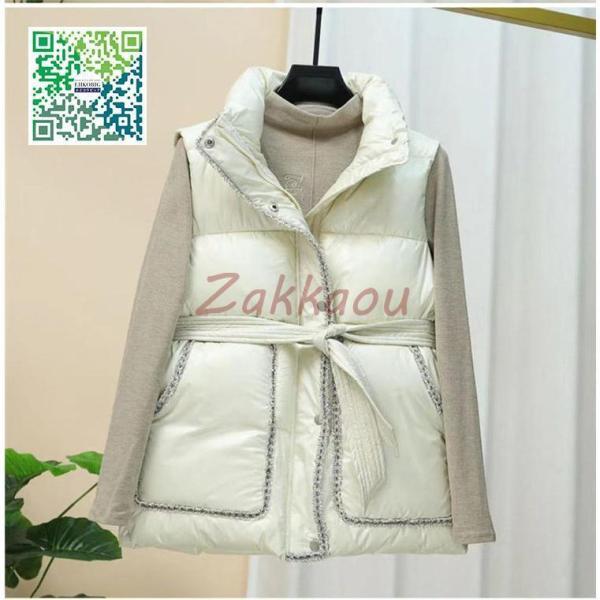 レディースベスト 秋冬 ダウンベスト レディース 中綿ベスト ポケット付き ダウンジャケット アウター トップス 暖かい 防風防寒 - 画像 (3)