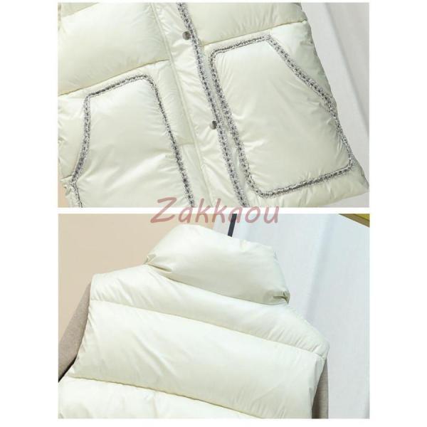 レディースベスト 秋冬 ダウンベスト レディース 中綿ベスト ポケット付き ダウンジャケット アウター トップス 暖かい 防風防寒 - 画像 (7)