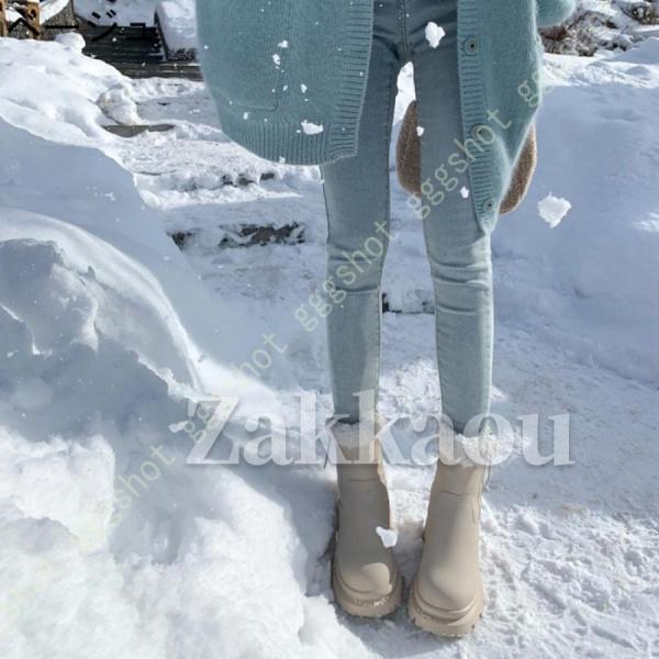 防寒 あったか ブーツ 厚底 レディース ショート スノーブーツ ムートン 軽量 裏起毛 防寒靴 防滑 コンフォートシューズ 歩きやすい 痛くない - 画像 (4)