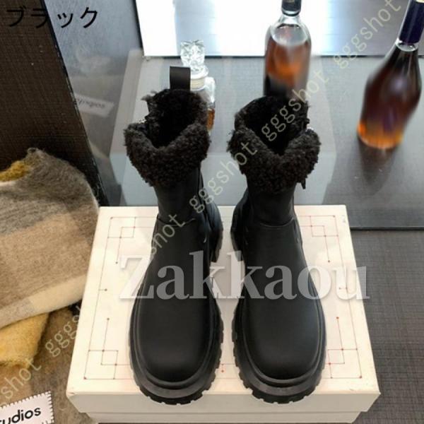 防寒 あったか ブーツ 厚底 レディース ショート スノーブーツ ムートン 軽量 裏起毛 防寒靴 防滑 コンフォートシューズ 歩きやすい 痛くない - 画像 (6)