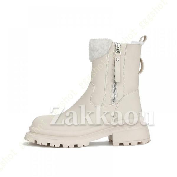 防寒 あったか ブーツ 厚底 レディース ショート スノーブーツ ムートン 軽量 裏起毛 防寒靴 防滑 コンフォートシューズ 歩きやすい 痛くない - 画像 (7)